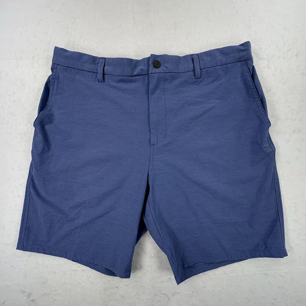 Johnnie-O Chino Shorts Mens 36 Blue Calcutta 8” Inseam Stretch Casual Golf